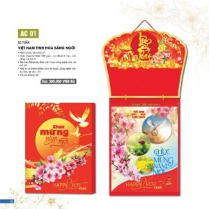 Lịch 52 Tuần 2027 AC Mẫu AC01 - Việt Nam Tinh Hoa Sáng Ngời (18  x  193 cm) Quà Tết Công Nhân Viên Chiết Khấu Cao in logo doanh nghiệp quà tặng Tết tại Quà Tặng Công Nhân