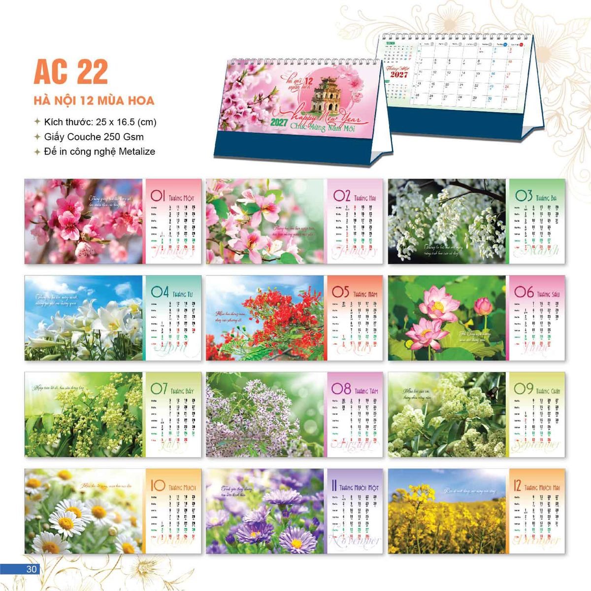 Lịch Bloc 2027 AC Mẫu AC22 - Hà Nội (25 x 16 cm) Quà Tết Công Nhân Viên Chiết Khấu Cao Lịch Bloc 2027 AC Mẫu AC22 - Hà Nội (25 x 16 cm) Quà Tết Công Nhân Viên Chiết Khấu Cao in logo doanh nghiệp quà tặng Tết tại Quà Tặng Công Nhân