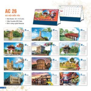Lịch Bloc 2027 AC Mẫu AC26 - Hà Nội Mến Yêu (25 x 16 cm) Quà Tết Công Nhân Viên Chiết Khấu Cao in logo doanh nghiệp quà tặng Tết tại Quà Tặng Công Nhân