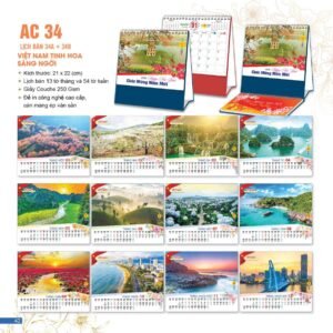 Lịch Để Bàn 2027 AC Mẫu AC34 (21 x 22 cm) Quà Tết Công Nhân Viên Chiết Khấu Cao in logo doanh nghiệp quà tặng Tết tại Quà Tặng Công Nhân