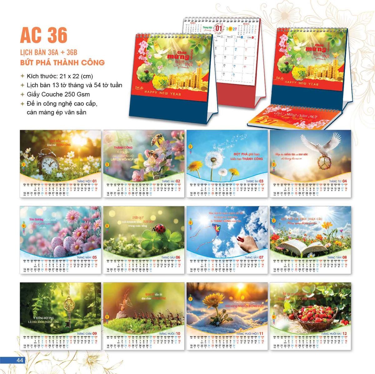 Lịch Để Bàn 2027 AC Mẫu AC36 (21 x 22 cm) Quà Tết Công Nhân Viên Chiết Khấu Cao Lịch Để Bàn 2027 AC Mẫu AC36 (21 x 22 cm) Quà Tết Công Nhân Viên Chiết Khấu Cao in logo doanh nghiệp quà tặng Tết tại Quà Tặng Công Nhân
