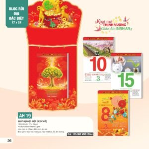 Lịch Bloc Đại Đặc Biệt 2027 AH Mẫu AH19 (17 x 24cm) Quà Tết Công Nhân Viên Chiết Khấu Cao in logo doanh nghiệp quà tặng Tết tại Quà Tặng Công Nhân