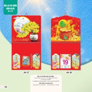 Lịch Treo Tường Lò Xo 2027 AH Mẫu AH37 (35 x 37 cm) Quà Tết Công Nhân Viên Chiết Khấu Cao in logo doanh nghiệp quà tặng Tết tại Quà Tặng Công Nhân
