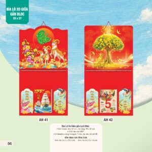 Lịch Treo Tường Lò Xo 2027 AH Mẫu AH41 (35 x 37 cm) Quà Tết Công Nhân Viên Chiết Khấu Cao in logo doanh nghiệp quà tặng Tết tại Quà Tặng Công Nhân