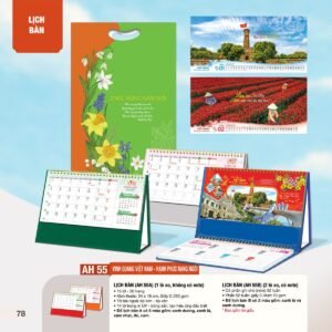 Lịch Bàn Chữ M (Có Note 52 Tuần) 2027 AH Mẫu AH55 (24 x 16cm) Quà Tết Công Nhân Viên Chiết Khấu Cao in logo doanh nghiệp quà tặng Tết tại Quà Tặng Công Nhân