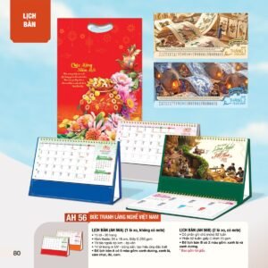 Lịch Bàn Chữ M (Có Note 52 Tuần) 2027 AH Mẫu AH56 (24 x 16cm) Quà Tết Công Nhân Viên Chiết Khấu Cao in logo doanh nghiệp quà tặng Tết tại Quà Tặng Công Nhân