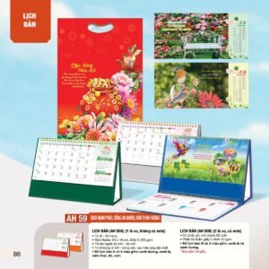 Lịch Bàn Chữ M (Có Note 52 Tuần) 2027 AH Mẫu AH59 (24 x 16cm) Quà Tết Công Nhân Viên Chiết Khấu Cao in logo doanh nghiệp quà tặng Tết tại Quà Tặng Công Nhân