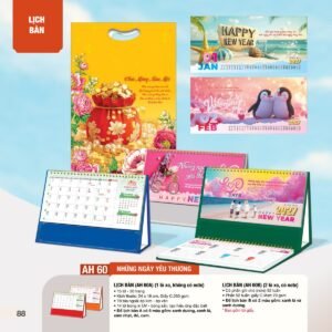 Lịch Bàn Chữ M (Có Note 52 Tuần) 2027 AH Mẫu AH60 (24 x 16cm) Quà Tết Công Nhân Viên Chiết Khấu Cao in logo doanh nghiệp quà tặng Tết tại Quà Tặng Công Nhân