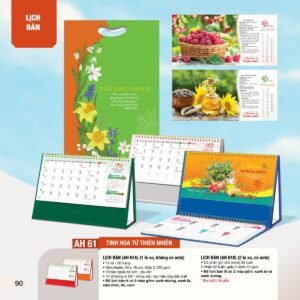 Lịch Bàn Chữ M (Có Note 52 Tuần) 2027 AH Mẫu AH61 (24 x 16cm) Quà Tết Công Nhân Viên Chiết Khấu Cao in logo doanh nghiệp quà tặng Tết tại Quà Tặng Công Nhân