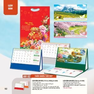 Lịch Bàn Chữ M (Có Note 52 Tuần) 2027 AH Mẫu AH62 (24 x 16cm) Quà Tết Công Nhân Viên Chiết Khấu Cao in logo doanh nghiệp quà tặng Tết tại Quà Tặng Công Nhân
