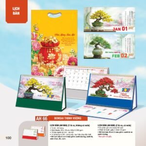 Lịch Bàn Chữ M (Có Note 52 Tuần) 2027 AH Mẫu AH66 (24 x 16cm) Quà Tết Công Nhân Viên Chiết Khấu Cao in logo doanh nghiệp quà tặng Tết tại Quà Tặng Công Nhân