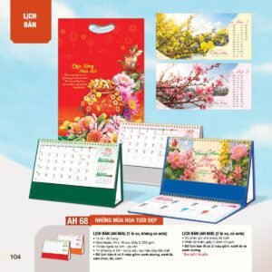 Lịch Bàn Chữ M (Có Note 52 Tuần) 2027 AH Mẫu AH68 (24 x 16cm) Quà Tết Công Nhân Viên Chiết Khấu Cao in logo doanh nghiệp quà tặng Tết tại Quà Tặng Công Nhân