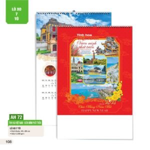 Lịch Treo Tường Lò Xo 7 Tờ 2027 AH Mẫu AH72 (40 x 60 cm) Quà Tết Công Nhân Viên Chiết Khấu Cao in logo doanh nghiệp quà tặng Tết tại Quà Tặng Công Nhân
