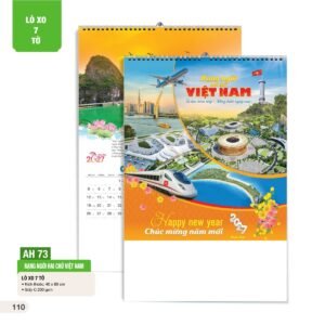 Lịch Treo Tường Lò Xo 7 Tờ 2027 AH Mẫu AH73 (40 x 60cm) Quà Tết Công Nhân Viên Chiết Khấu Cao in logo doanh nghiệp quà tặng Tết tại Quà Tặng Công Nhân