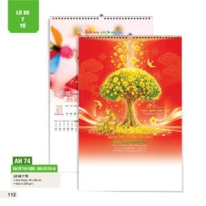 Lịch Treo Tường Lò Xo 7 Tờ 2027 AH Mẫu AH74 (40 x 60cm) Quà Tết Công Nhân Viên Chiết Khấu Cao in logo doanh nghiệp quà tặng Tết tại Quà Tặng Công Nhân