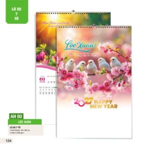 Lịch Treo Tường Lò Xo 7 Tờ 2027 AH Mẫu AH80 (40 x 60cm) Quà Tết Công Nhân Viên Chiết Khấu Cao in logo doanh nghiệp quà tặng Tết tại Quà Tặng Công Nhân
