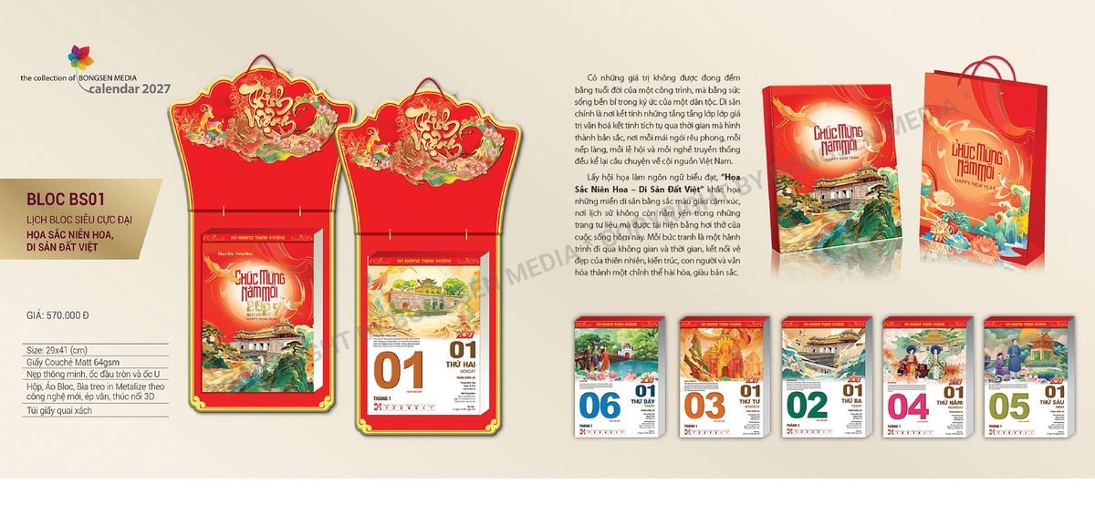 Lịch Bloc Siêu Cực Đại 2027 BS01 Quà Tết Công Nhân Viên Chiết Khấu Cao