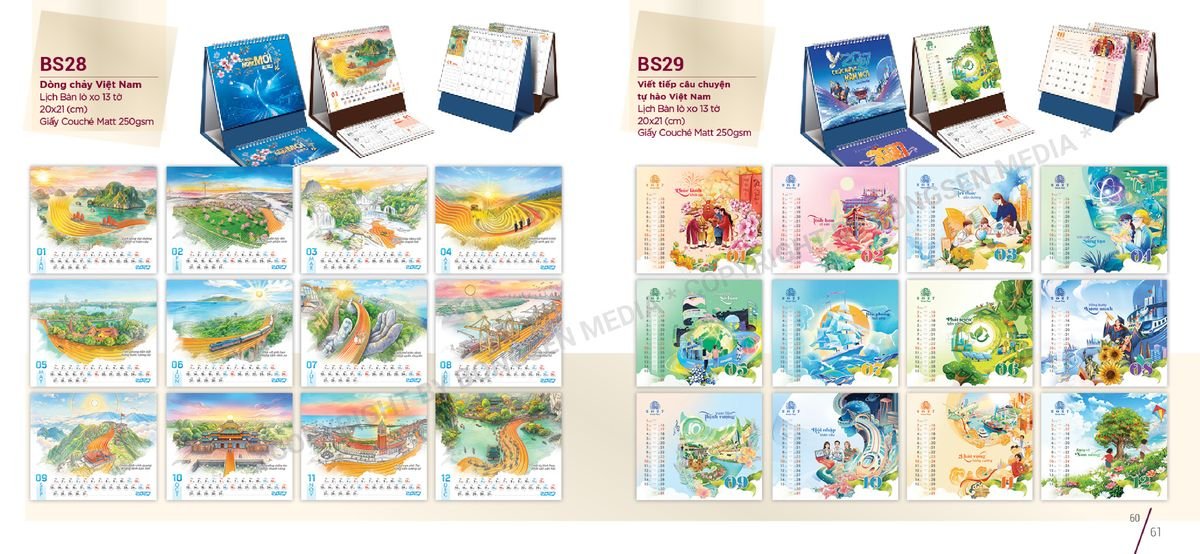 Lịch Để Bàn Nghệ Thuật 2027 BS31 Quà Tết Công Nhân Viên Chiết Khấu Cao