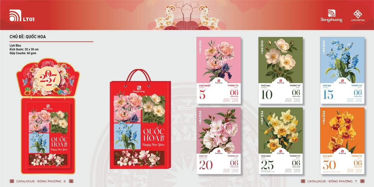 Lịch Bloc ĐP 2027 DP02 Quà Tết Công Nhân Viên Chiết Khấu Cao