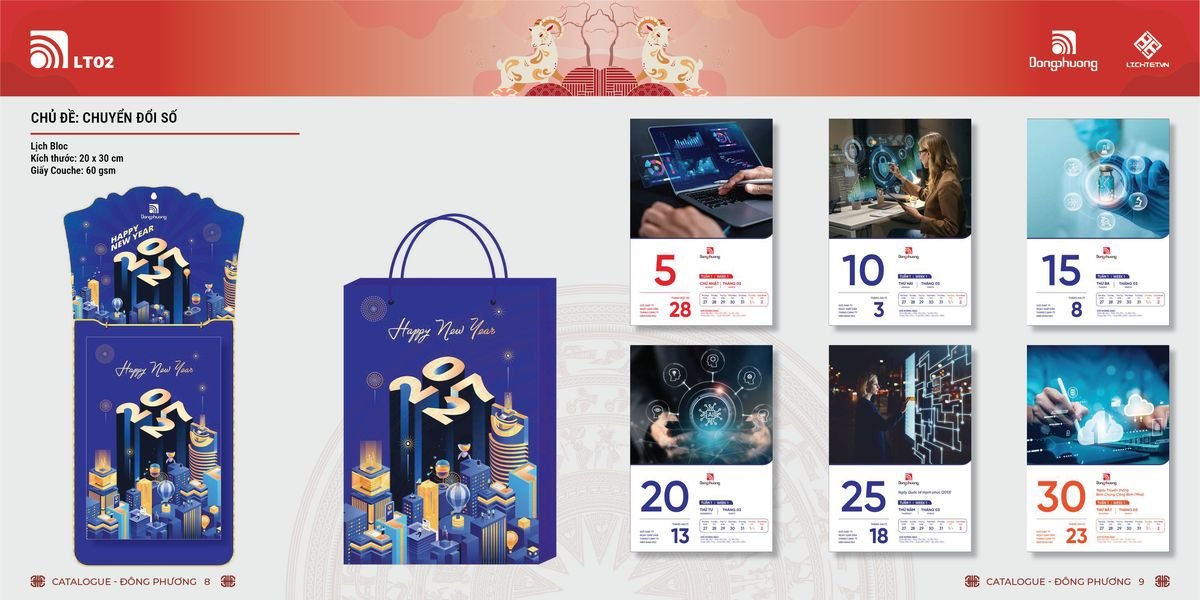 Lịch Bloc ĐP 2027 DP03 Quà Tết Công Nhân Viên Chiết Khấu Cao