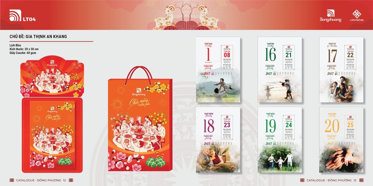 Lịch Bloc ĐP 2027 DP05 Quà Tết Công Nhân Viên Chiết Khấu Cao