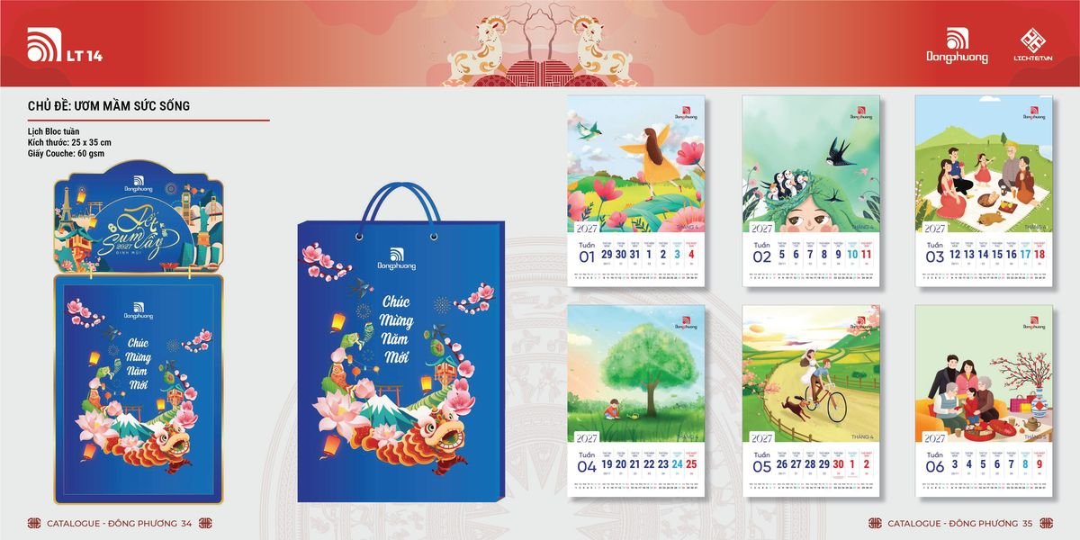 Lịch Bloc ĐP 2027 DP16 Quà Tết Công Nhân Viên Chiết Khấu Cao