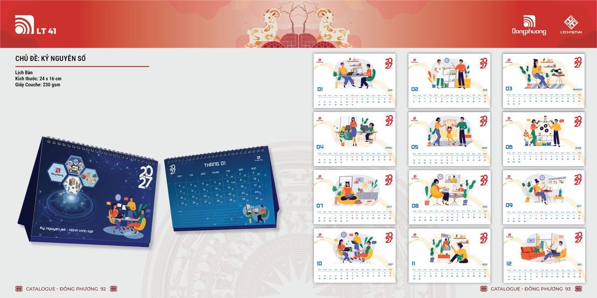 Lịch Bloc ĐP 2027 DP45 Quà Tết Công Nhân Viên Chiết Khấu Cao