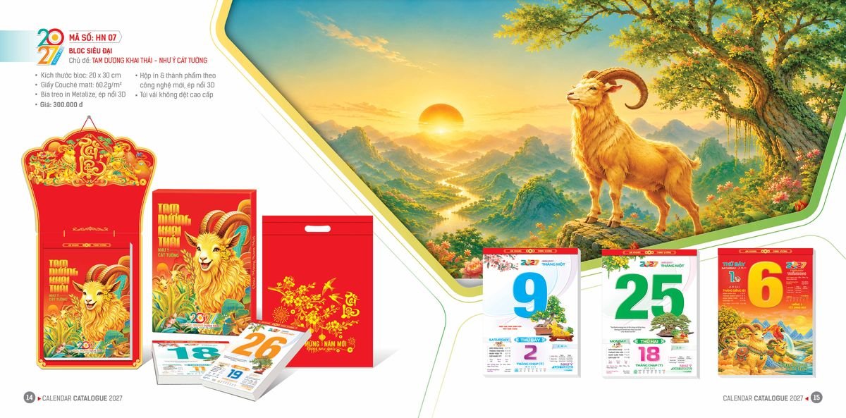 Lịch Bloc Hoa Niên 2027 ĐP DPHN06 Quà Tết Công Nhân Viên Chiết Khấu Cao
