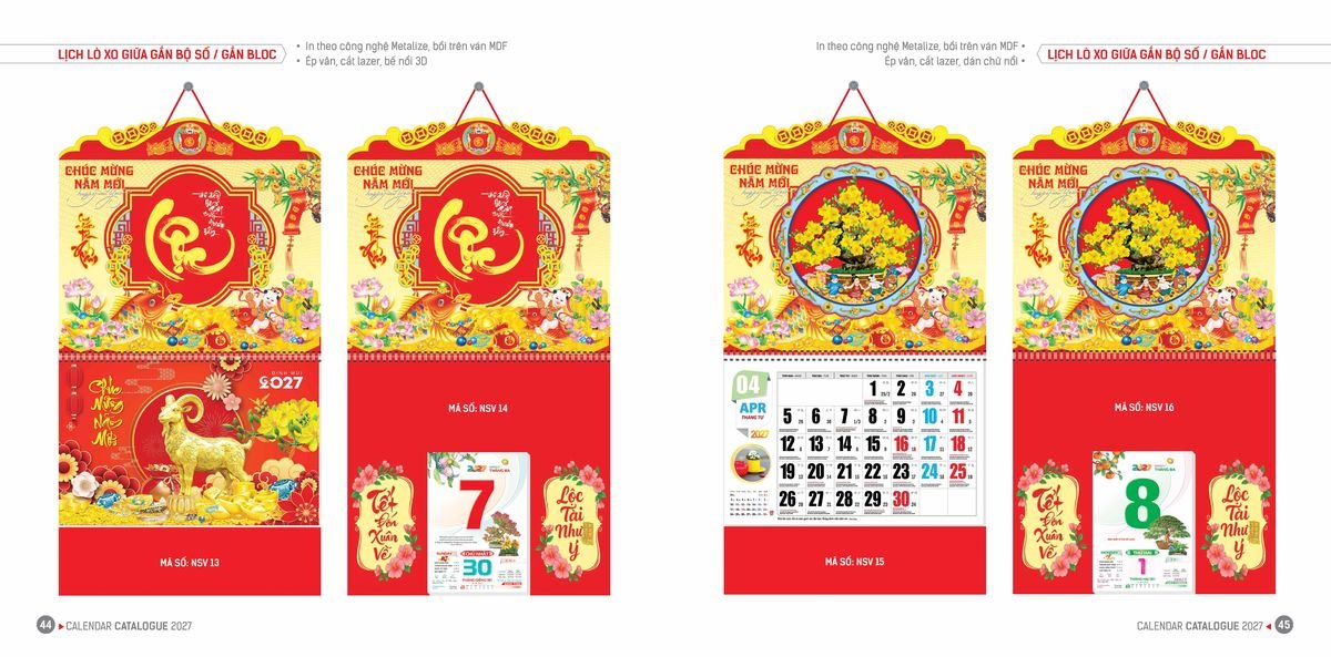 Lịch Bloc Hoa Niên 2027 ĐP DPHN21 Quà Tết Công Nhân Viên Chiết Khấu Cao