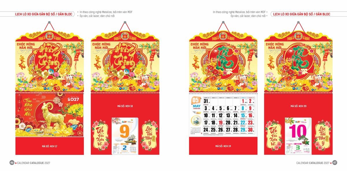 Lịch Bloc Hoa Niên 2027 ĐP DPHN22 Quà Tết Công Nhân Viên Chiết Khấu Cao