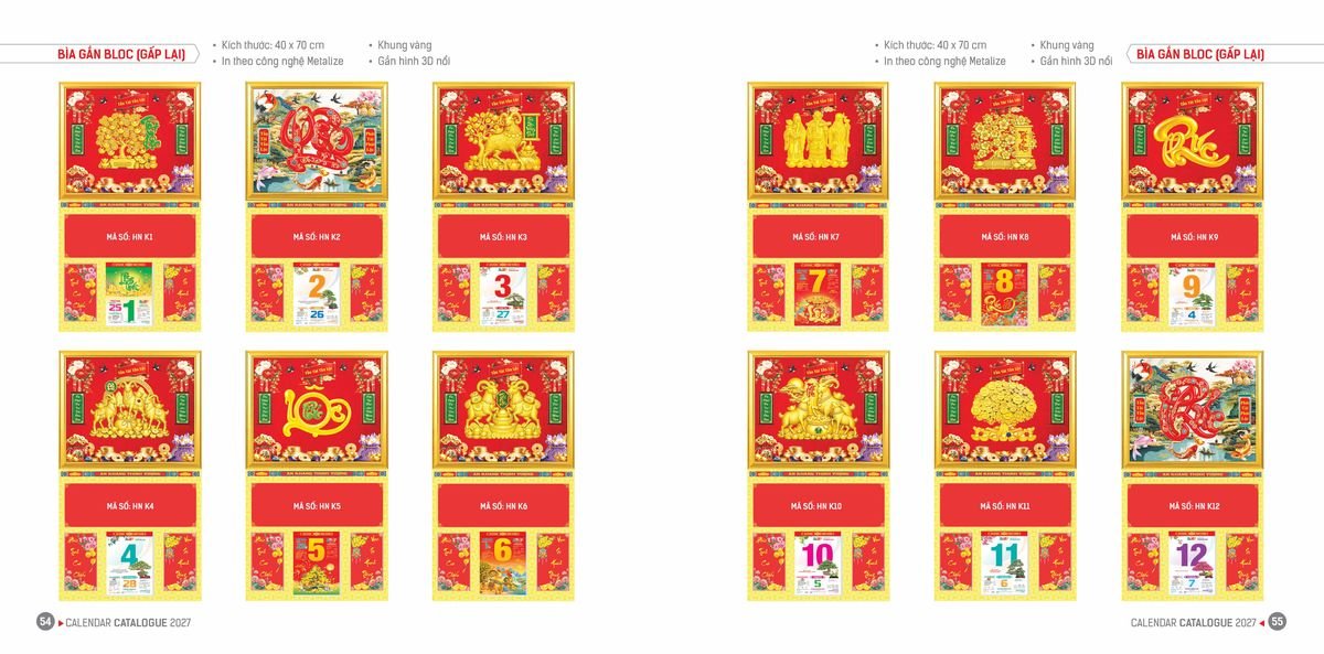 Lịch Bloc Hoa Niên 2027 ĐP DPHN26 Quà Tết Công Nhân Viên Chiết Khấu Cao