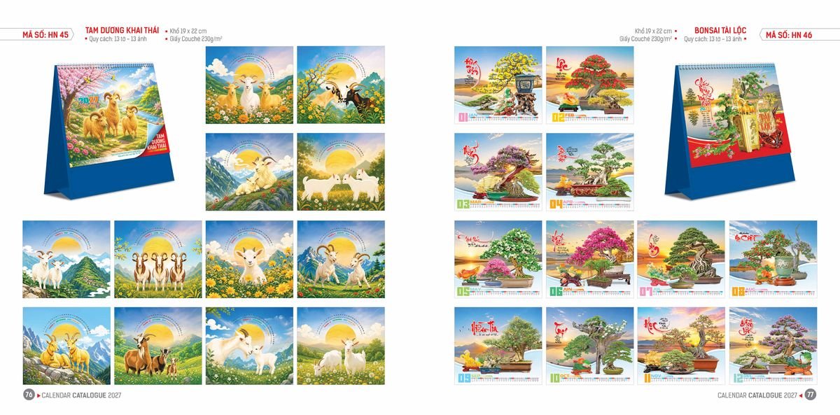 Lịch Bloc Hoa Niên 2027 ĐP DPHN37 Quà Tết Công Nhân Viên Chiết Khấu Cao