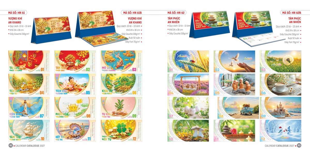 Lịch Bloc Hoa Niên 2027 ĐP DPHN45 Quà Tết Công Nhân Viên Chiết Khấu Cao