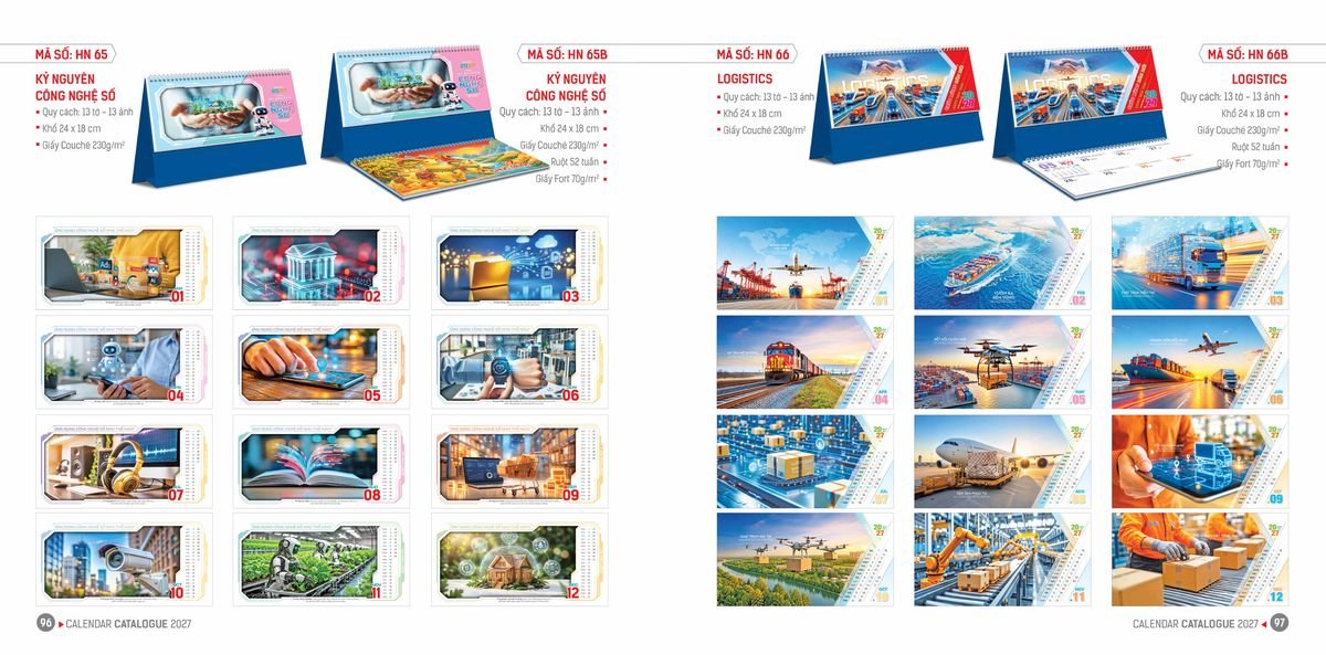 Lịch Bloc Hoa Niên 2027 ĐP DPHN47 Quà Tết Công Nhân Viên Chiết Khấu Cao