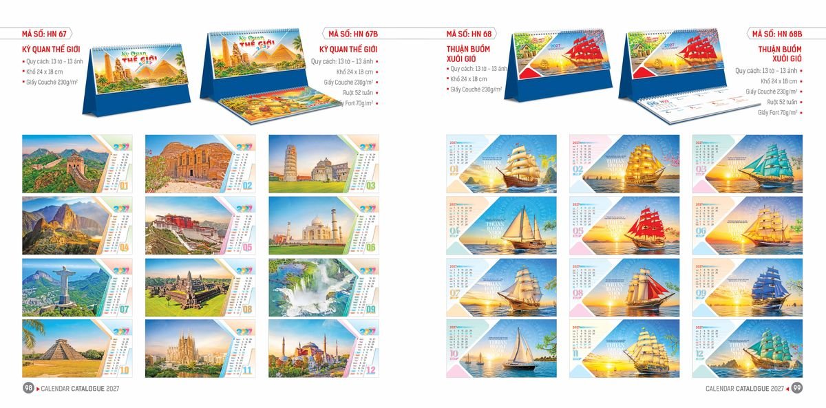 Lịch Bloc Hoa Niên 2027 ĐP DPHN48 Quà Tết Công Nhân Viên Chiết Khấu Cao