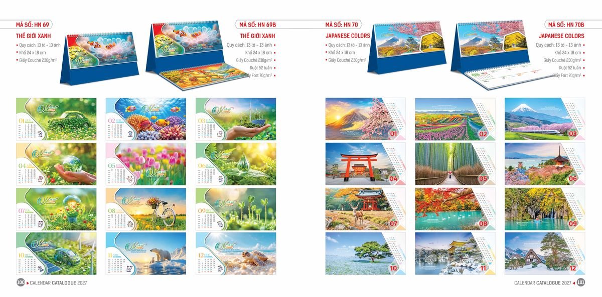 Lịch Bloc Hoa Niên 2027 ĐP DPHN49 Quà Tết Công Nhân Viên Chiết Khấu Cao