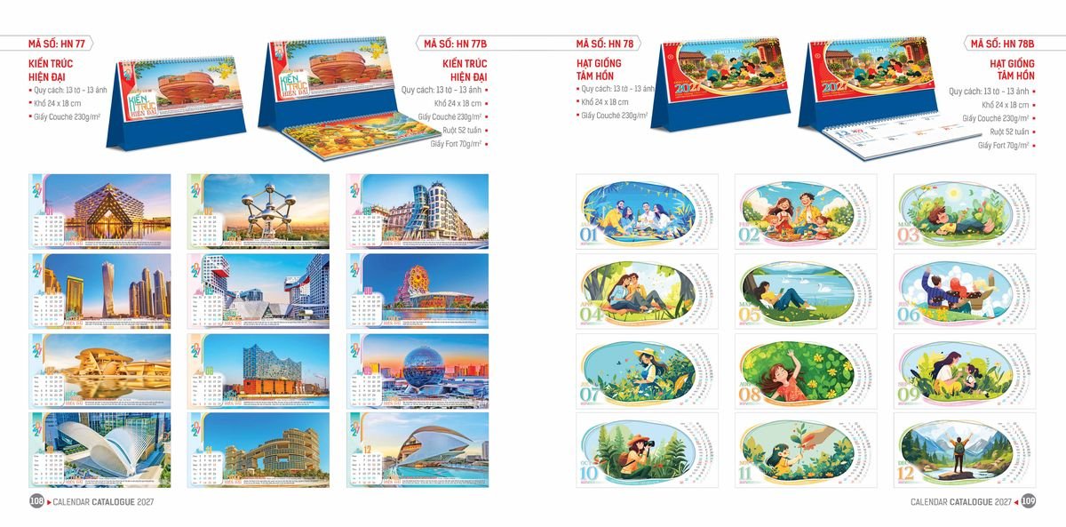 Lịch Bloc Hoa Niên 2027 ĐP DPHN53 Quà Tết Công Nhân Viên Chiết Khấu Cao