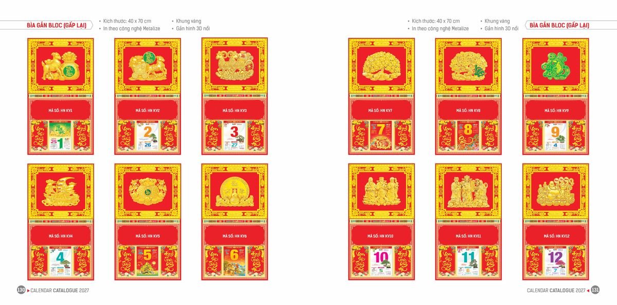 Lịch Bloc Hoa Niên 2027 ĐP DPHN64 Quà Tết Công Nhân Viên Chiết Khấu Cao
