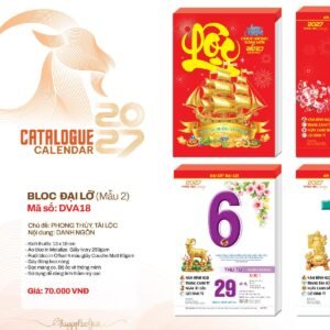 Lịch Bloc 2027 DVA Mẫu DVA18 (13 x 19cm) Quà Tết Công Nhân Viên Chiết Khấu Cao in logo doanh nghiệp quà tặng Tết tại Quà Tặng Công Nhân