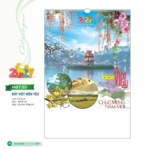 Lịch Treo Tường Lò Xo 2027 HBT Mẫu HBT03 (40 x 60cm) Quà Tết Công Nhân Viên Chiết Khấu Cao in logo doanh nghiệp quà tặng Tết tại Quà Tặng Công Nhân