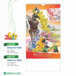 Lịch Treo Tường Lò Xo 2027 HBT Mẫu HBT09 (36 x 70cm) Quà Tết Công Nhân Viên Chiết Khấu Cao in logo doanh nghiệp quà tặng Tết tại Quà Tặng Công Nhân
