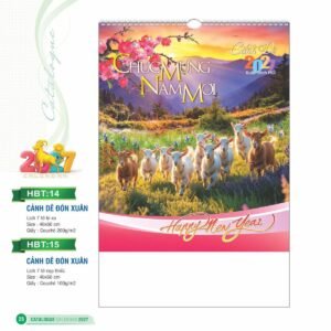 Lịch Treo Tường Lò Xo 2027 HBT Mẫu HBT14 (40 x 60cm) Quà Tết Công Nhân Viên Chiết Khấu Cao in logo doanh nghiệp quà tặng Tết tại Quà Tặng Công Nhân