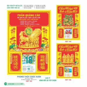 Lịch Bìa Treo 2027 HBT Mẫu HBT184 (15 x 19cm) Quà Tết Công Nhân Viên Chiết Khấu Cao in logo doanh nghiệp quà tặng Tết tại Quà Tặng Công Nhân