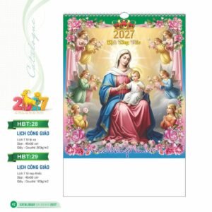 Lịch Treo Tường Lò Xo 2027 HBT Mẫu HBT29 (40 x 60cm) Quà Tết Công Nhân Viên Chiết Khấu Cao in logo doanh nghiệp quà tặng Tết tại Quà Tặng Công Nhân