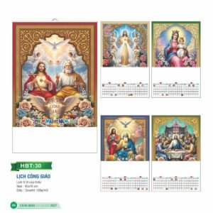 Lịch Treo Tường Nẹp Thiếc 2027 HBT Mẫu HBT30 (45 x 70cm) Quà Tết Công Nhân Viên Chiết Khấu Cao in logo doanh nghiệp quà tặng Tết tại Quà Tặng Công Nhân