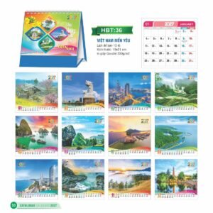 Lịch Để Bàn 2027 HBT Mẫu HBT37 (19 x 21cm) Quà Tết Công Nhân Viên Chiết Khấu Cao in logo doanh nghiệp quà tặng Tết tại Quà Tặng Công Nhân