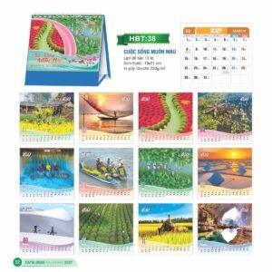 Lịch Để Bàn 2027 HBT Mẫu HBT38 (19 x 21cm) Quà Tết Công Nhân Viên Chiết Khấu Cao in logo doanh nghiệp quà tặng Tết tại Quà Tặng Công Nhân