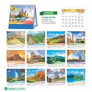 Lịch Để Bàn 2027 HBT Mẫu HBT41 (19 x 21cm) Quà Tết Công Nhân Viên Chiết Khấu Cao in logo doanh nghiệp quà tặng Tết tại Quà Tặng Công Nhân