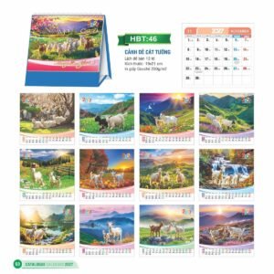 Lịch Để Bàn 2027 HBT Mẫu HBT47 (19 x 21cm) Quà Tết Công Nhân Viên Chiết Khấu Cao in logo doanh nghiệp quà tặng Tết tại Quà Tặng Công Nhân