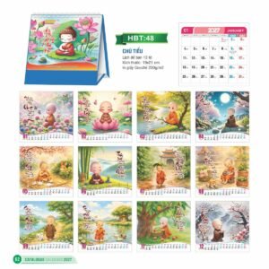 Lịch Để Bàn 2027 HBT Mẫu HBT48 (19 x 21cm) Quà Tết Công Nhân Viên Chiết Khấu Cao in logo doanh nghiệp quà tặng Tết tại Quà Tặng Công Nhân